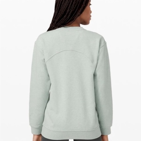 Lululemon All Yours Crew Terry Sweatshirt in Heathered Island Mist - Picture 2 of 10